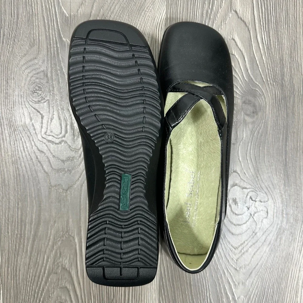 Josef‎ Seibel Black Chunky Flats - SIZE 38 Comfort Sneaker Flat Minimalist